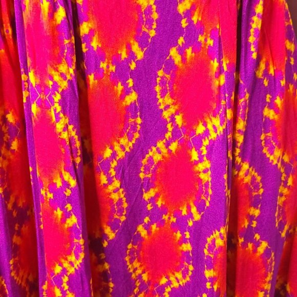 Soft Surroundings Womens Tie-Dye Dress S Purple Orange V-Neck Flutter Sleeve - Picture 5 of 8